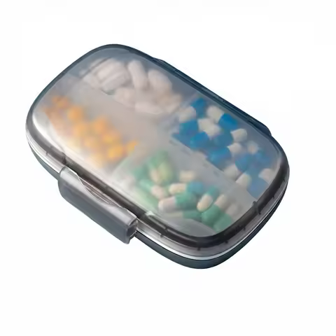 7 Compartment Pill Organizer Portable Weekly Pill Case Antibacterial Medication Holder Water Resista