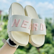 Nerdy sandals for men and women with Left Right sole, 4cm high, embroidered NERRDY word straps
