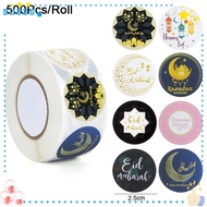 SUSSG Ramadan Kareem Paper Sticker, DIY Decoration EID Mubarak Sticker, Portable Good Adhesion Party Paper Birthday Gift Packaging Seal Sticker