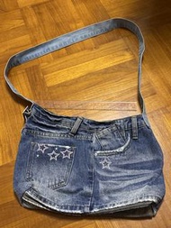 二手牛仔布 斜孭袋 單肩袋 大容量可以裝iPad水樽雨傘