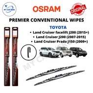 OSRAM Premier Conventional U Hook Wiper Set Toyota Land Cruiser J200 07-15/facelift 2015+ / Prado J1