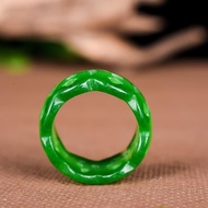 Jade Jade Ring Dried Green Hollow Carved Jade Ring Lace Jade Ring Grandmother Jade Ring Men And Wome