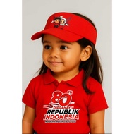MERAH Red and White Children's Hats, Indonesian Independence Day Hats, August 17th Hats