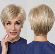 Wig Wanita Short Wig Pendek Wig Korean Style Wig Murah Wig Shorty Wig Pirang Rambut Palsu Wig Blonde