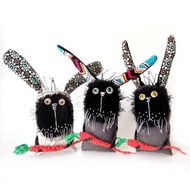 Bunny plush, Handmade bunny, Textile rabbit, Funny plush rabbit, Art doll animal