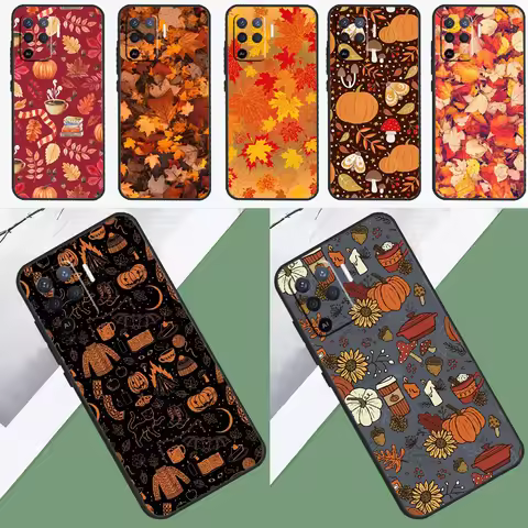 Autumn Leaves Fall Halloween For OPPO A93 A83 A91 A52 A72 A54 A74 A94 A5S A5 A9 A31 A53 A15 A16 Phon