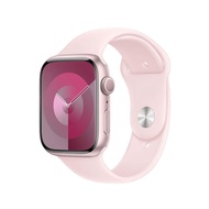 【APPLE】Watch Series 9 （GPS版） 45mm鋁金屬錶殼搭配運動型錶帶-S/M （粉紅/淡粉）_廠商直送