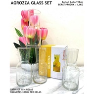 8 Pcs Agrozza Glass Cups/Vase Glasses/Cafe Glasses/Carafe Glasses