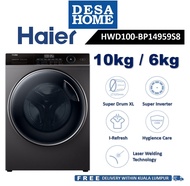 [FREE DELIVERY WITHIN KL] HAIER HWD100-BP14959S8 10KG/6KG INVERTER FRONT LOAD WASHER DRYER HWD100BP1