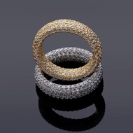 Hip Hop Ring Micro-Inlaid Full Zircon Ring European American Hip Hop Personality Simple Men's Ring J