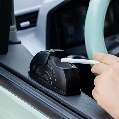 Car Ashtray Door Mounted Smokeless Ash Tray With Lid Portable Auto Trash Bin Garbage Can Car Ashtray