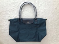 Genuine longchamp Le Pliage Green Handbag L foldable green long handle waterproof Canvas Shoulder Bags large size Tote Bag L1899919P57 Blue color made in france