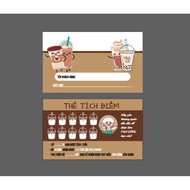 100 milk tea loyalty cards, coffee shop loyalty cards, sample milk tea loyalty cards printed on requ