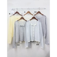 I'aura |Breasted Round Neck Transparent Shell Label Small Jacket _ 11080