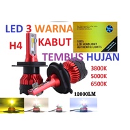 LED H4 H11 3 colors Translucent Fog and Rain 30 watts original Chip color changes White-Yellow