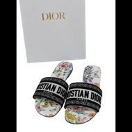 Dior Dway 刺繡棉布涼鞋 37碼