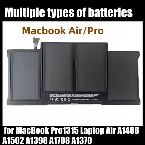 11.4V 8000mAh large capacity Li-Polymer Battery Replacement for MacBook Pro1315 Laptop Air A1466 A15