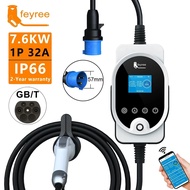 Feyree EV ชาร์จ Gb/t ซ็อกเก็ต7KW 32A ปรับ APP บลูทูธรุ่นตั้งเวลาในการชาร์จ EVSE กล่องชาร์จสำหรับยานพ