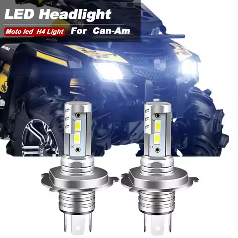 2PCS For Can-Am Outlander Max 400 500 570 650 800R DS450 Motorcycle H4 9003 LED Headlight Bulbs Kit 