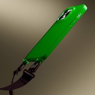 XOUXOU / CLEAR掛繩款手機殼-亮綠色Acid Clear