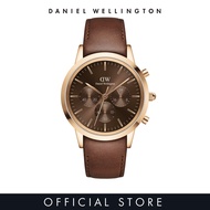 Daniel Wellington Iconic Chronograph 42mm St Mawes Rose gold Amber DW watches for men - Mens watch - Male watch Leather strap - fashion casual