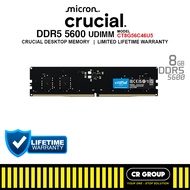 Crucial Classic DDR5-5600 UDIMM Desktop RAM CL46 - 8GB/16GB (Limited Lifetime Crucial Warranty)