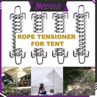 MIRA 1/10pcs Heavy Duty Stainless Steel Camping Awning Tent Rope Tensioner Spring Anti Karat Khemah 