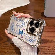 For Vivo Y36 Y36i Y38 Y50 Y55 Y55s Y75 Y77 Y77e Y77t Y78 Y78+ Plated Transparent Soft Cartoon Stitch