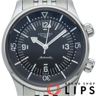 浪琴傳奇潛水員自動腕錶 39mm L3.764.4.50.6 不鏽鋼男士腕錶，黑色，拋光，成色極佳（二手） - 包括錶盒和保固卡。