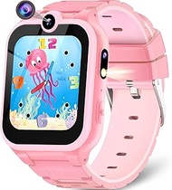 MAVREC TOYS Smart Watch for Kids, Girls Watch Toys Gifts for Kids Ages 3-12, Touch Screen Kids Smart Watch Boys with 2 Cameras 18 Games Alarm 12/24 Hr Video Music Player Pedometer Flashlight (Pink)