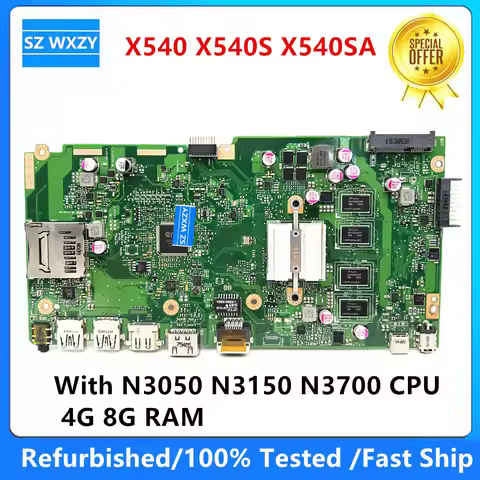 For ASUS X540 X540SA Laptop Motherboard With N3050 N3150 N3700 CPU 4G 8G RAM PN:60NB0B30-MB 100% Tes