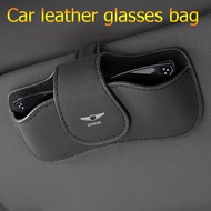 Car sun visor glasses holder leather wear-resistant sunglasses storage bag suitable for Genesis G80 