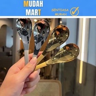 mudahmart246 Stainless steel spoon thickened spoon creative adult spoon kitchen mixing spoon gold and silver table spoon