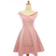 VL08984 Shunxin pink sabrina dress | Veloved.id