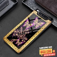 GUMIHO - Glossy Glass Glitter Case For Type Latest SAMSUNG A80hp - Fashion BUTTERFLY Frame Case - Ca