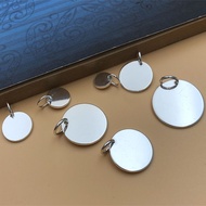 DIY Customize Pendant Couple necklace gift necklace【DIY定制項鏈】【情侶項鏈】999純銀 迷你小圓牌 光面 DIY手鏈項鏈掛墜 定制刻字 配件 小