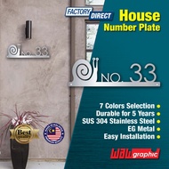House Number Plate Nombor Rumah 门牌 Stainless Steel 304 白钢门牌 U Series101