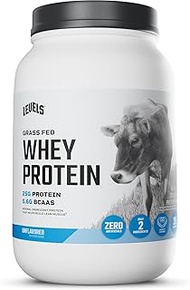 Levels Grass Fed 100% Whey Protein, No Hormones, Unflavored, 2LB