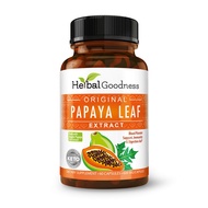 Papaya Leaf Extract Digestive Enzymes - 10X Strength 60/600mg Veg Capsules- Blood Platelet, Bone Mar