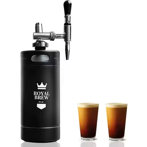 Original Royal Brew Nitro Cold Brew Coffee Maker 128 oz Extra Large Home Keg Nitrogen Gas System Cof
