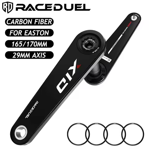 RACEDUEL Carbon Fiber Road Bike Crank for EASTON Carbon Bicycle Integrated Crank Arm 165mm 170mm Bic