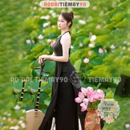 Áo Yếm chụp sen truyền thống Tiệm 90 may sẵn áo dài lụa khoét hở lưng chụp hình biểu diễn nghệ thuật