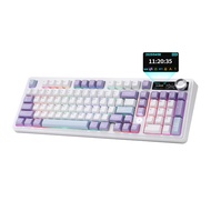 AJAZZ AK980 Mechanical Keyboard with Smart Display & Knob, 98% Wireless Keyboard Tri-Mode BT/2.4G/US