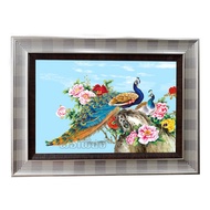 Double Peacock Photo Frame External Size 17x23 Inches (12x18 Inch Image) Cut-Off Glass