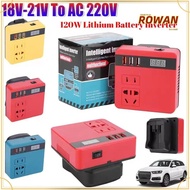 ROWANSG 1Pcs Battery Inverter, Multifunctional 18V 20V To 220V Smart Transformer, Household 120W Dua