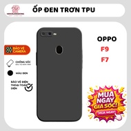 Oppo F7, F9, F9 Pro plain black case | Oppo flexible phone case provides comprehensive phone camera 