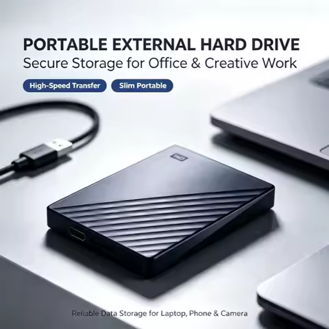 WD My Passport Portable External Hard Drive USB3.0 1TB 2TB Encrypted High‑Speed Mobile Storage for P