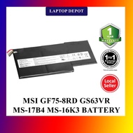 MSI GF63-8RC GF63-8RD GF63-9SC GF75-3RD GF75-8SC GS63VR BTY-M6K 11.4V 52.4Wh 4500mAh Original Replac