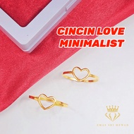 Cincin Love Minimalist Emas 916 Tulen / Emas 916 / Cincin Emas 916 Fesyen / Cincin Bajet