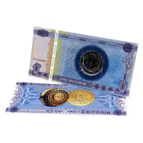 5/10 Pcs Copy One Bitcoin Money Not Currency Paper Banknotes Anti-Fake 1 BTC Bills Collectibles